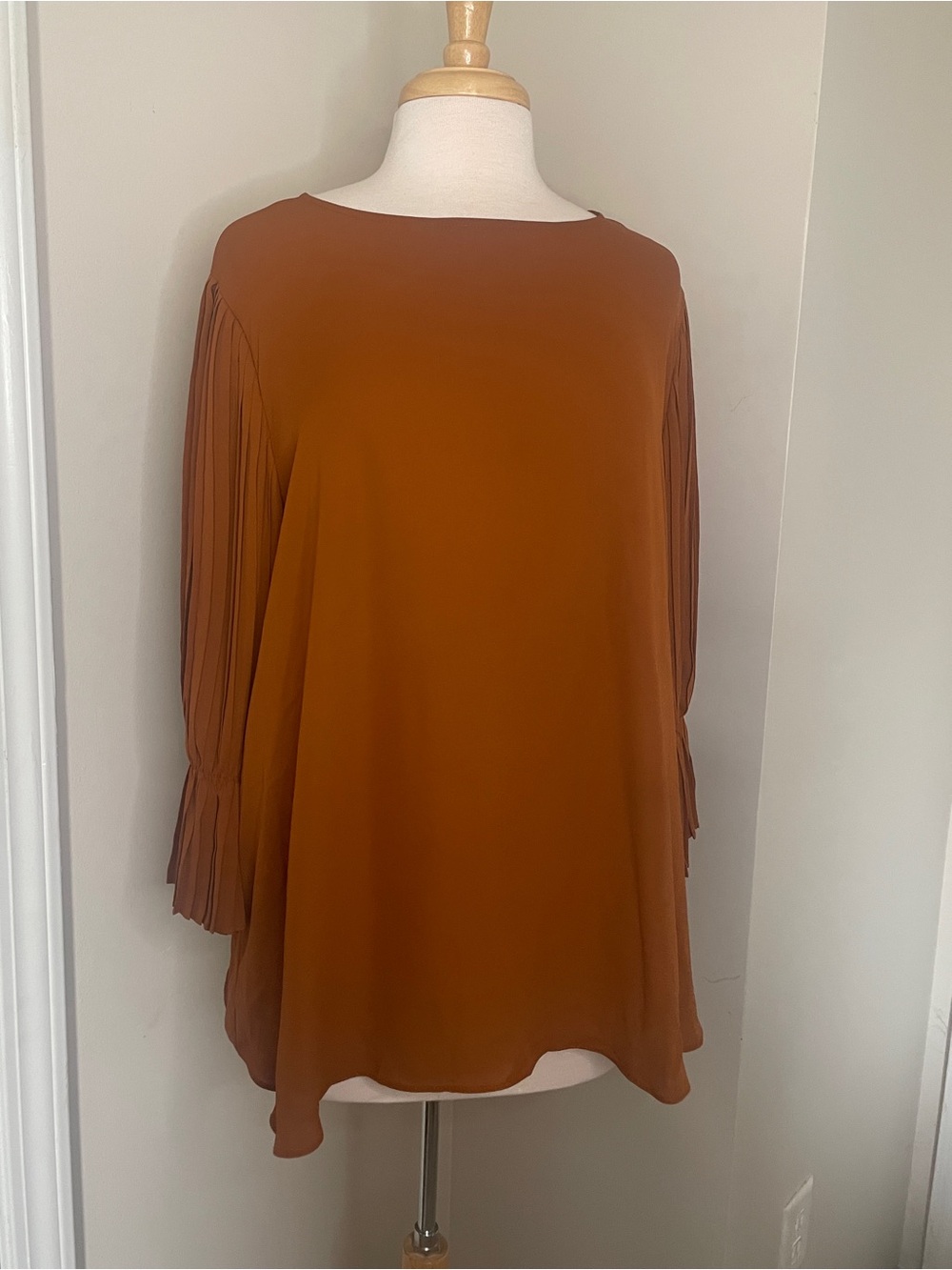 C Est. 1946 Rust pleated sleeves blouse Size 14/16W